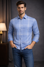 Pavini Long Sleeve Men's Plaid Shirt