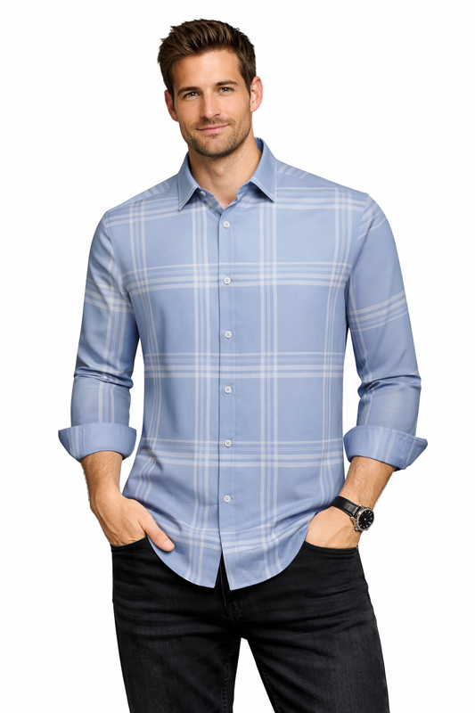 Pavini Long Sleeve Men's Plaid Shirt