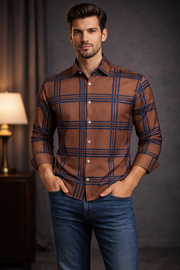 Pavini Long Sleeve Men's Plaid Shirt