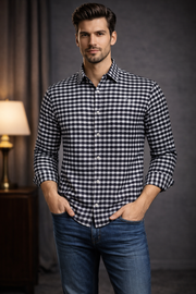 Pavini Long Sleeve Men's Plaid Shirt
