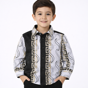 PAVINI KIDS Long Sleeve Satin Button-Down Shirt