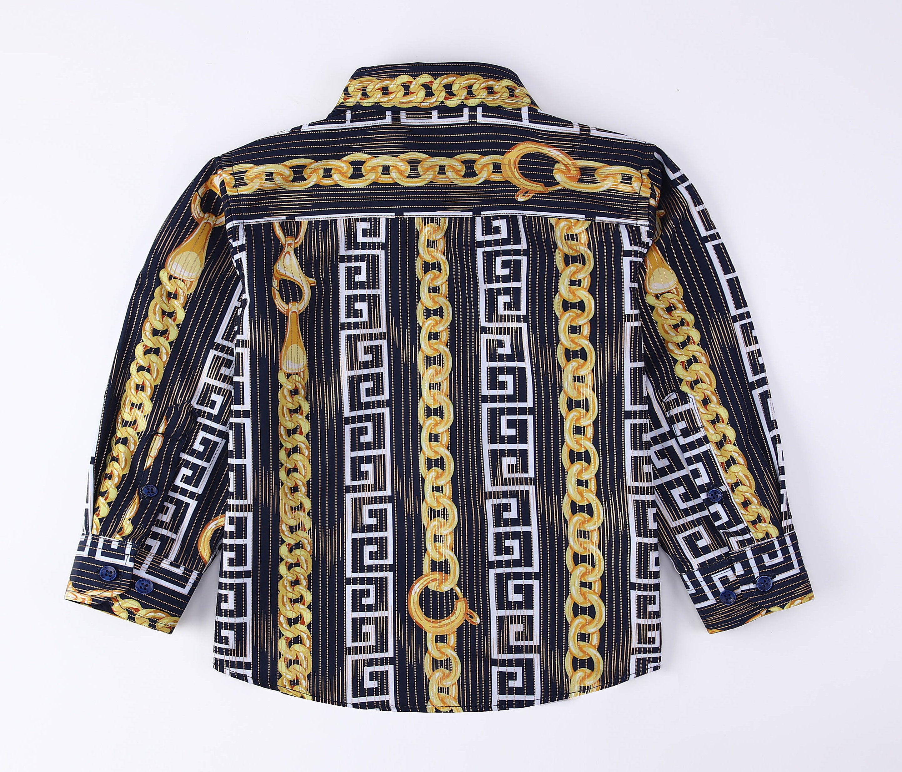 PAVINI KIDS Long Sleeve Satin Button-Down Shirt