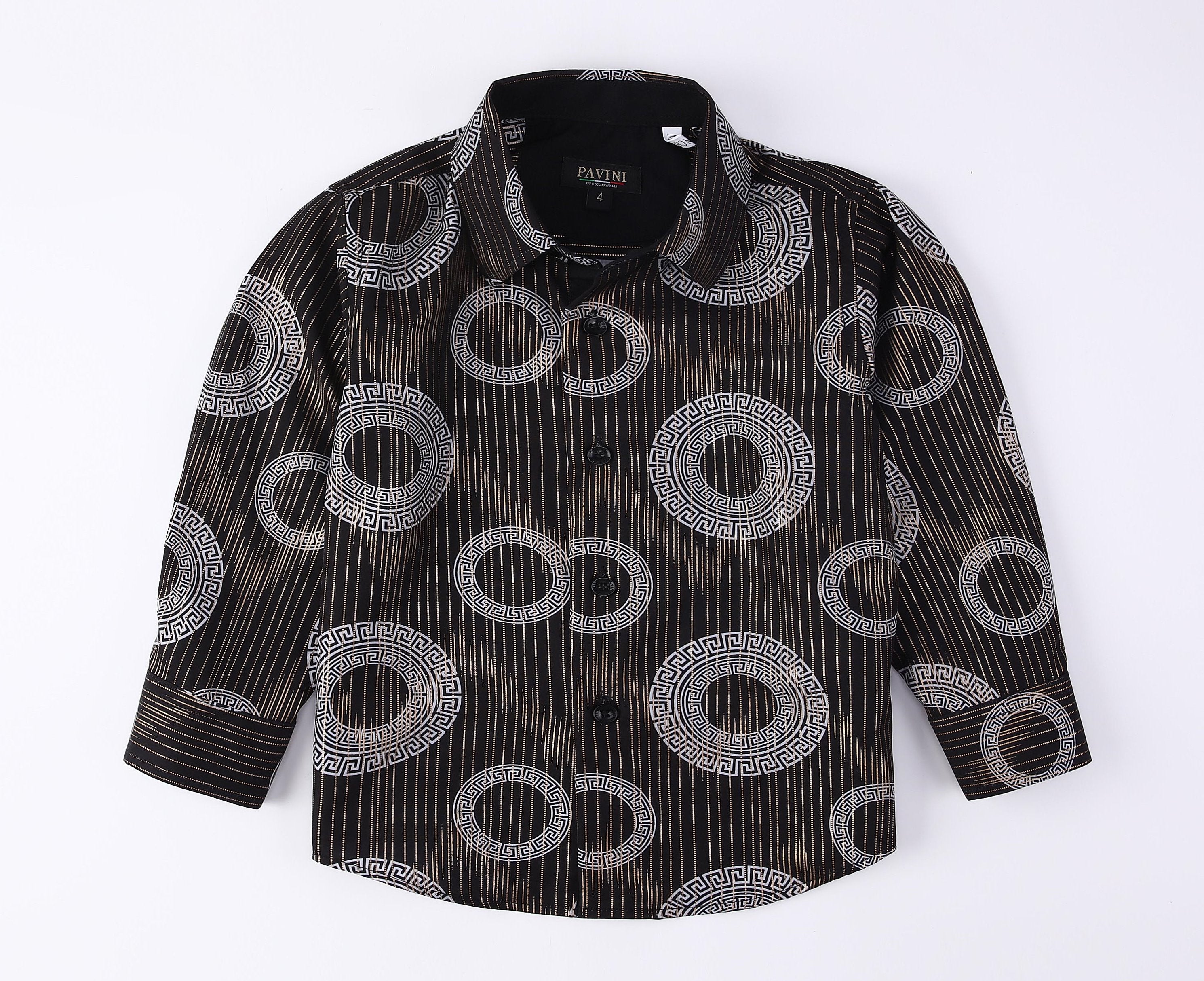 PAVINI KIDS Long Sleeve Satin Button-Down Shirt