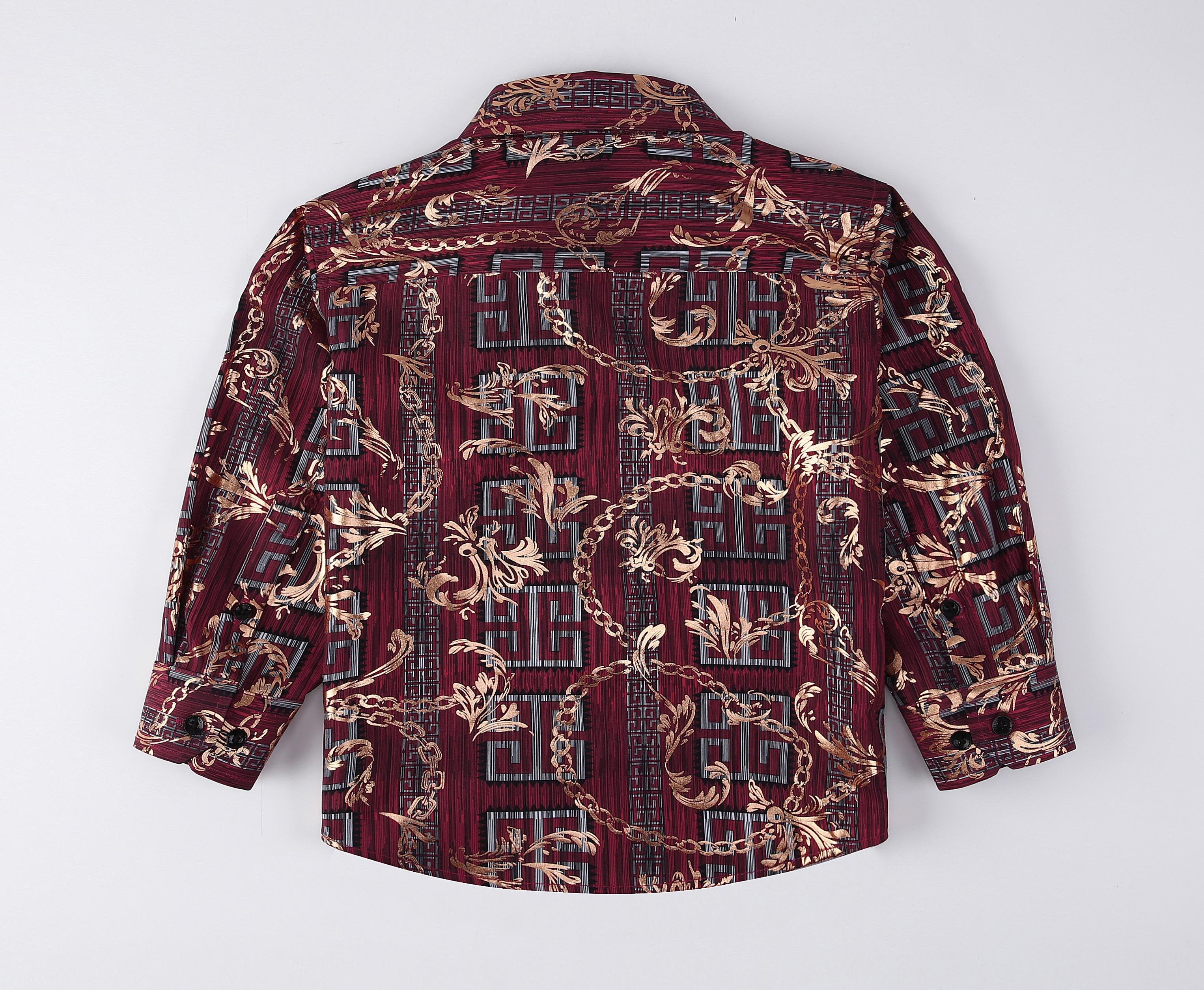 PAVINI KIDS Long Sleeve Satin Button-Down Shirt