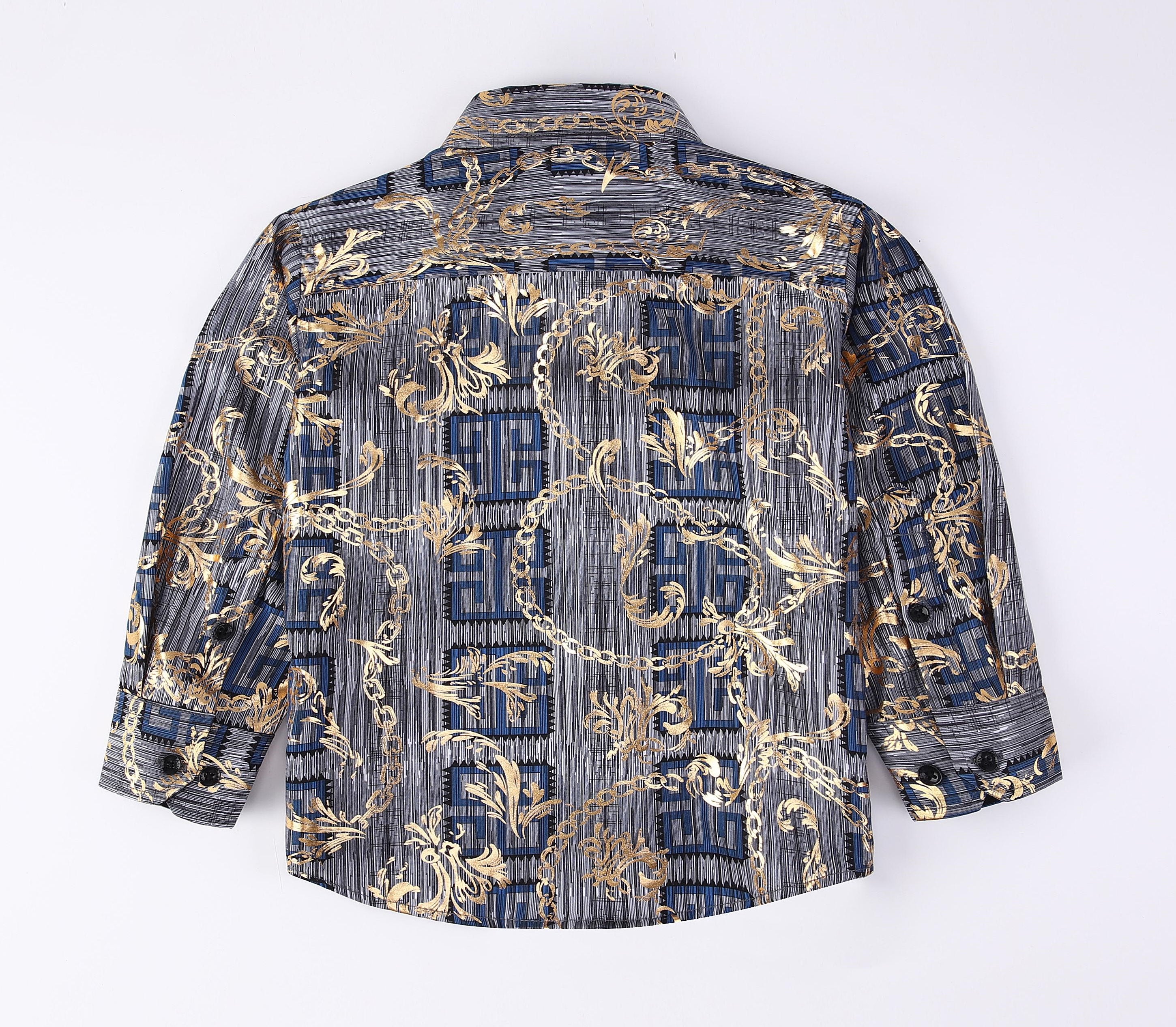 PAVINI KIDS Long Sleeve Satin Button-Down Shirt