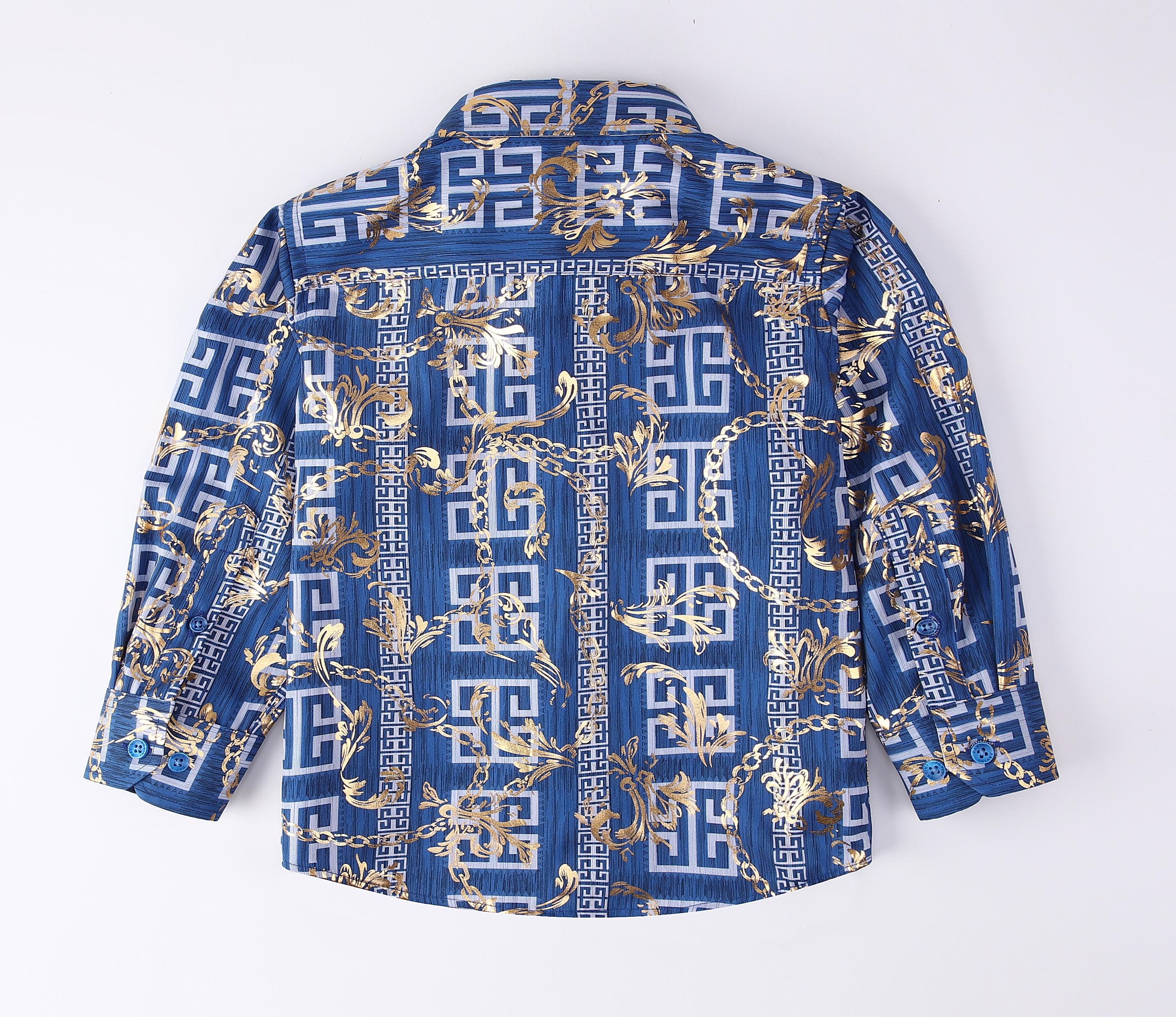 PAVINI KIDS Long Sleeve Satin Button-Down Shirt