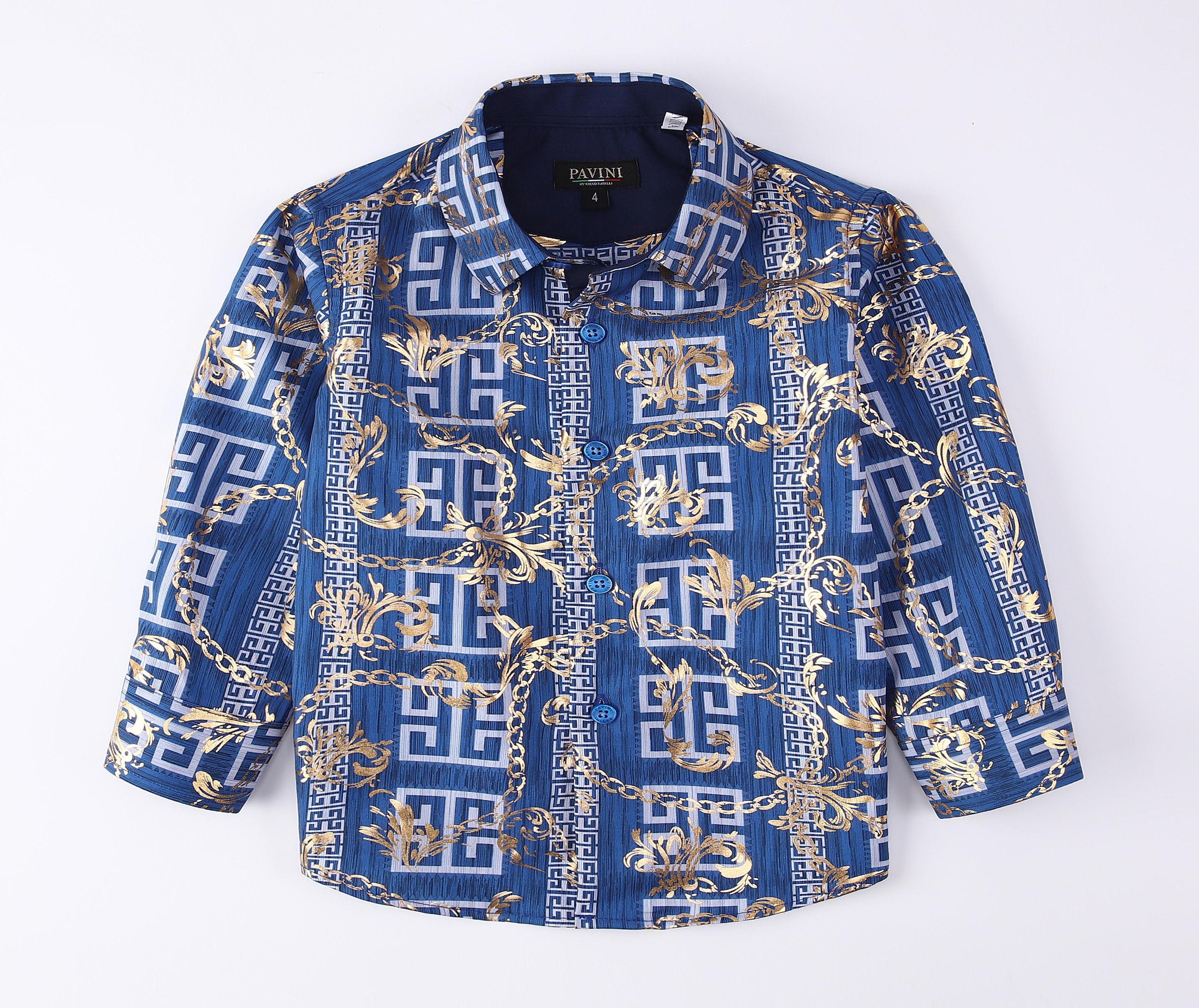 PAVINI KIDS Long Sleeve Satin Button-Down Shirt