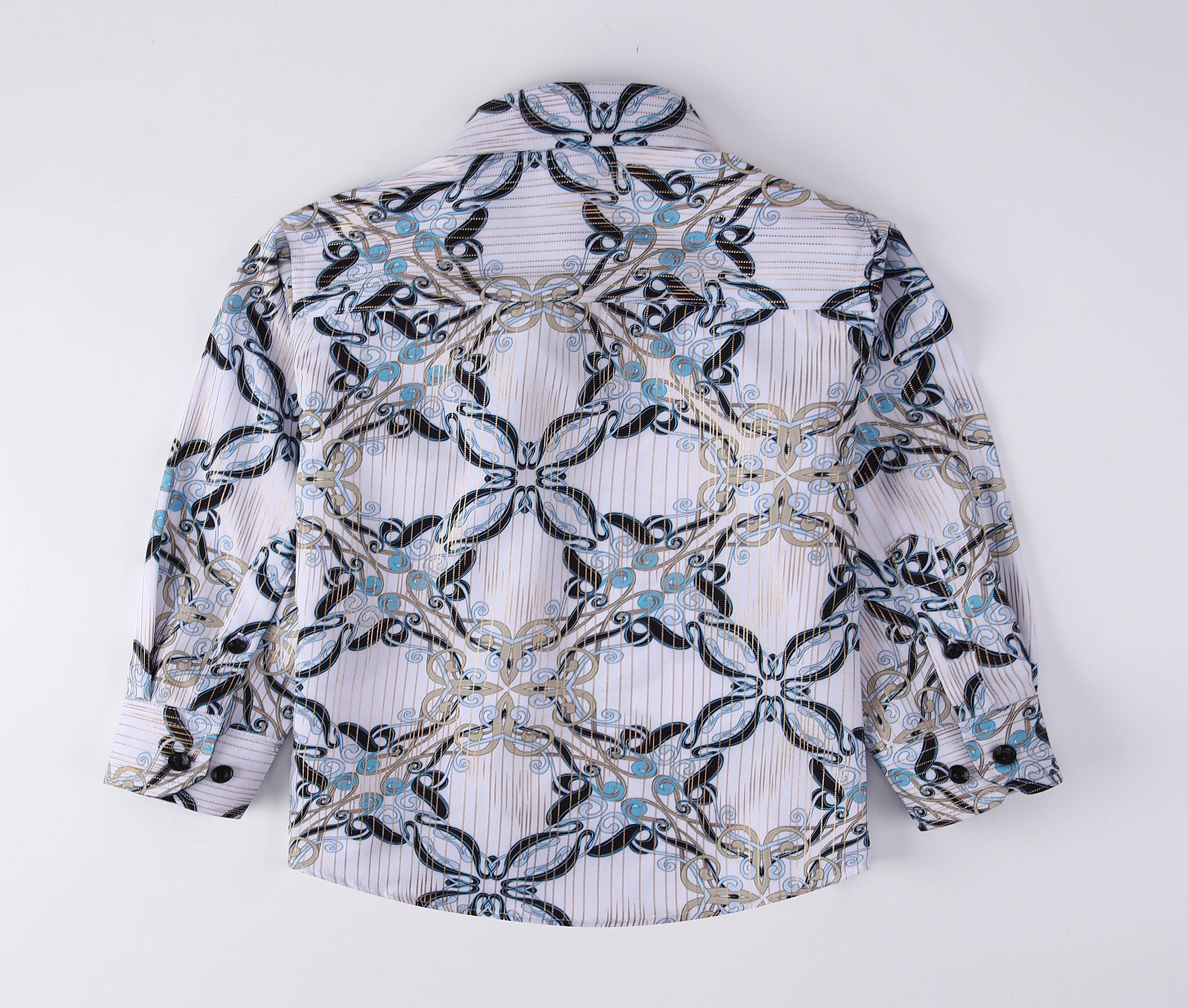 PAVINI KIDS Long Sleeve Satin Button-Down Shirt