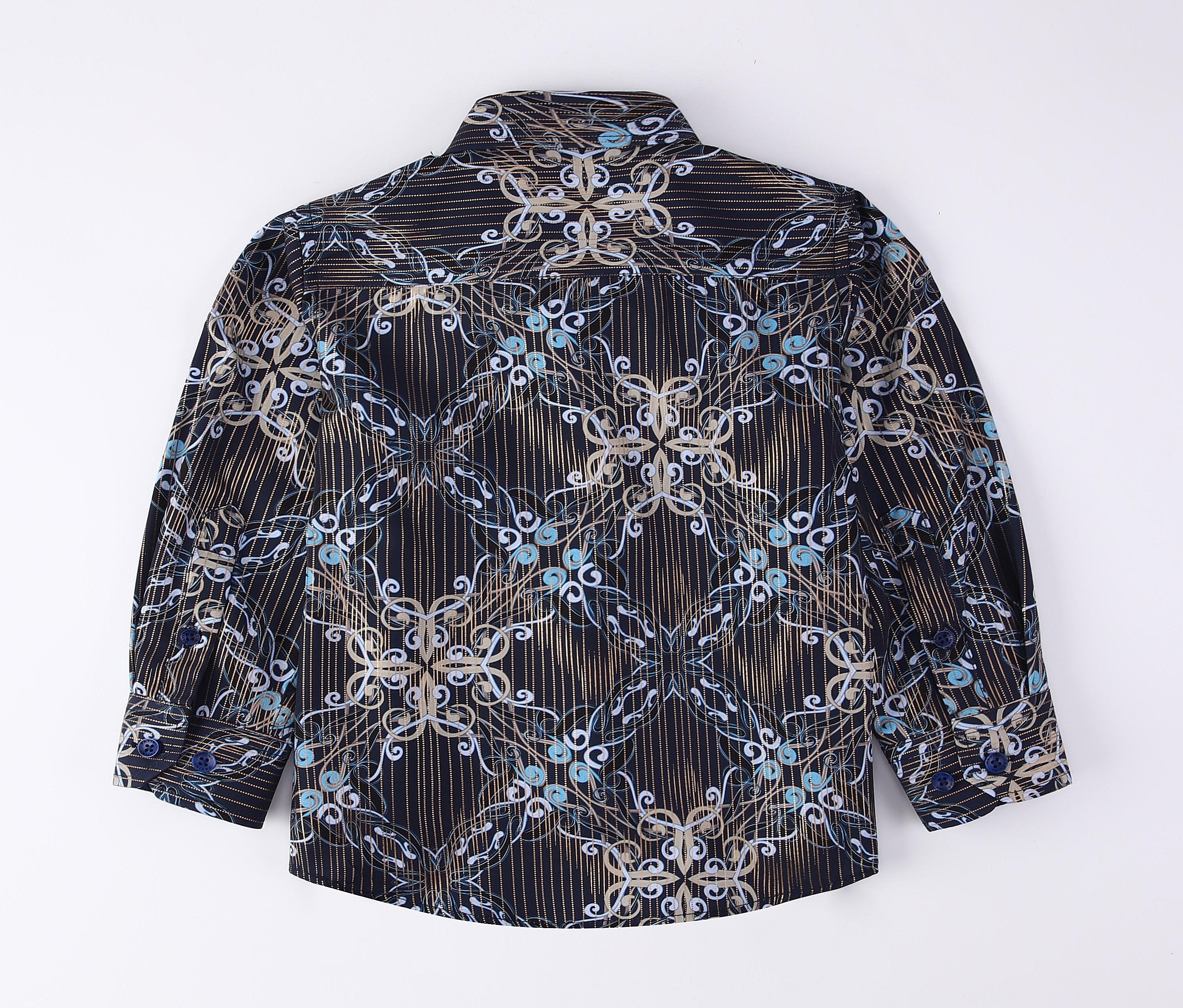 PAVINI KIDS Long Sleeve Satin Button-Down Shirt