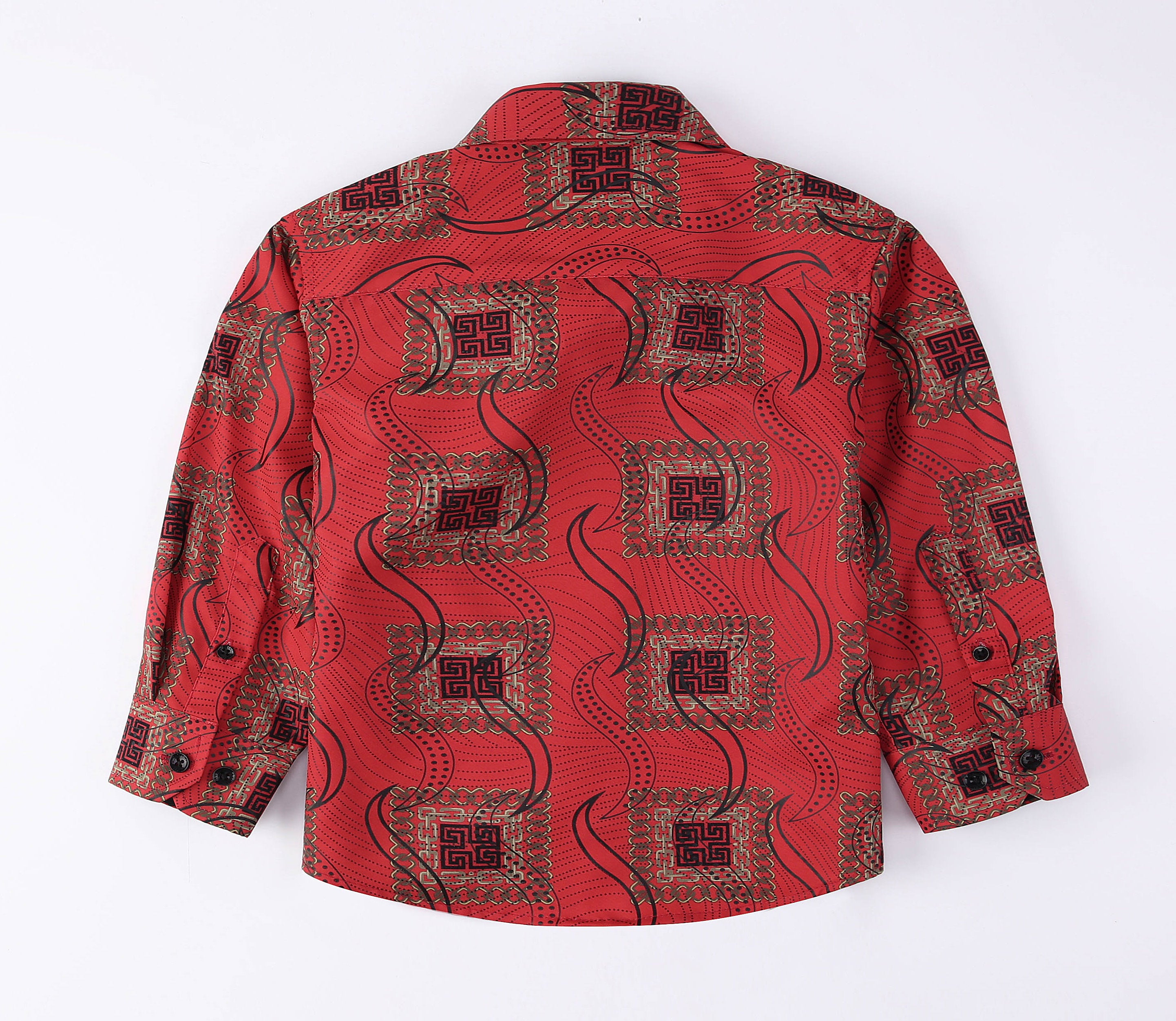 PAVINI KIDS Long Sleeve Satin Button-Down Shirt