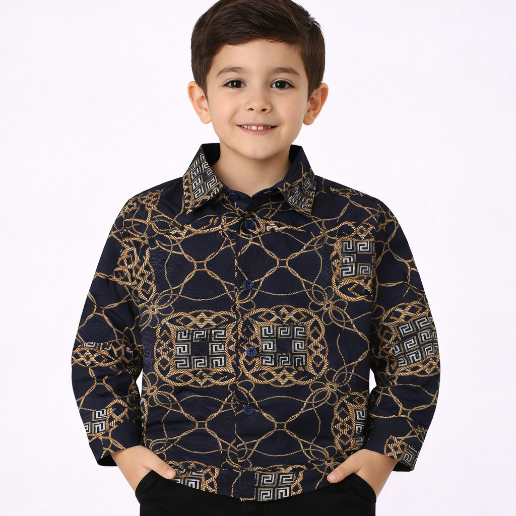 PAVINI KIDS Long Sleeve Satin Button-Down Shirt