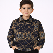 PAVINI KIDS Long Sleeve Satin Button-Down Shirt