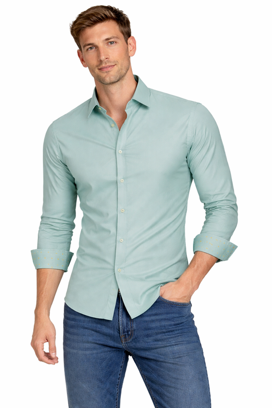 PAVINI MEN Tone-on-Tone Dot Long Sleeve Button-Down Shirt