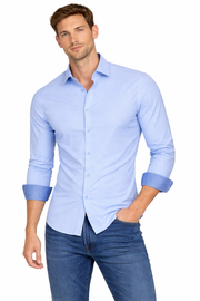 PAVINI MEN Tone-on-Tone Dot Long Sleeve Button-Down Shirt