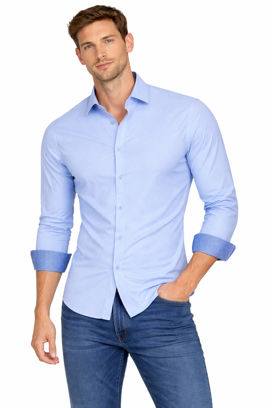 PAVINI MEN Tone-on-Tone Dot Long Sleeve Button-Down Shirt