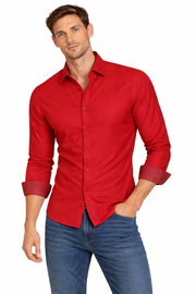 PAVINI MEN Tone-on-Tone Dot Long Sleeve Button-Down Shirt