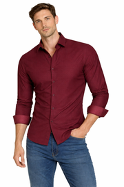PAVINI MEN Tone-on-Tone Dot Long Sleeve Button-Down Shirt