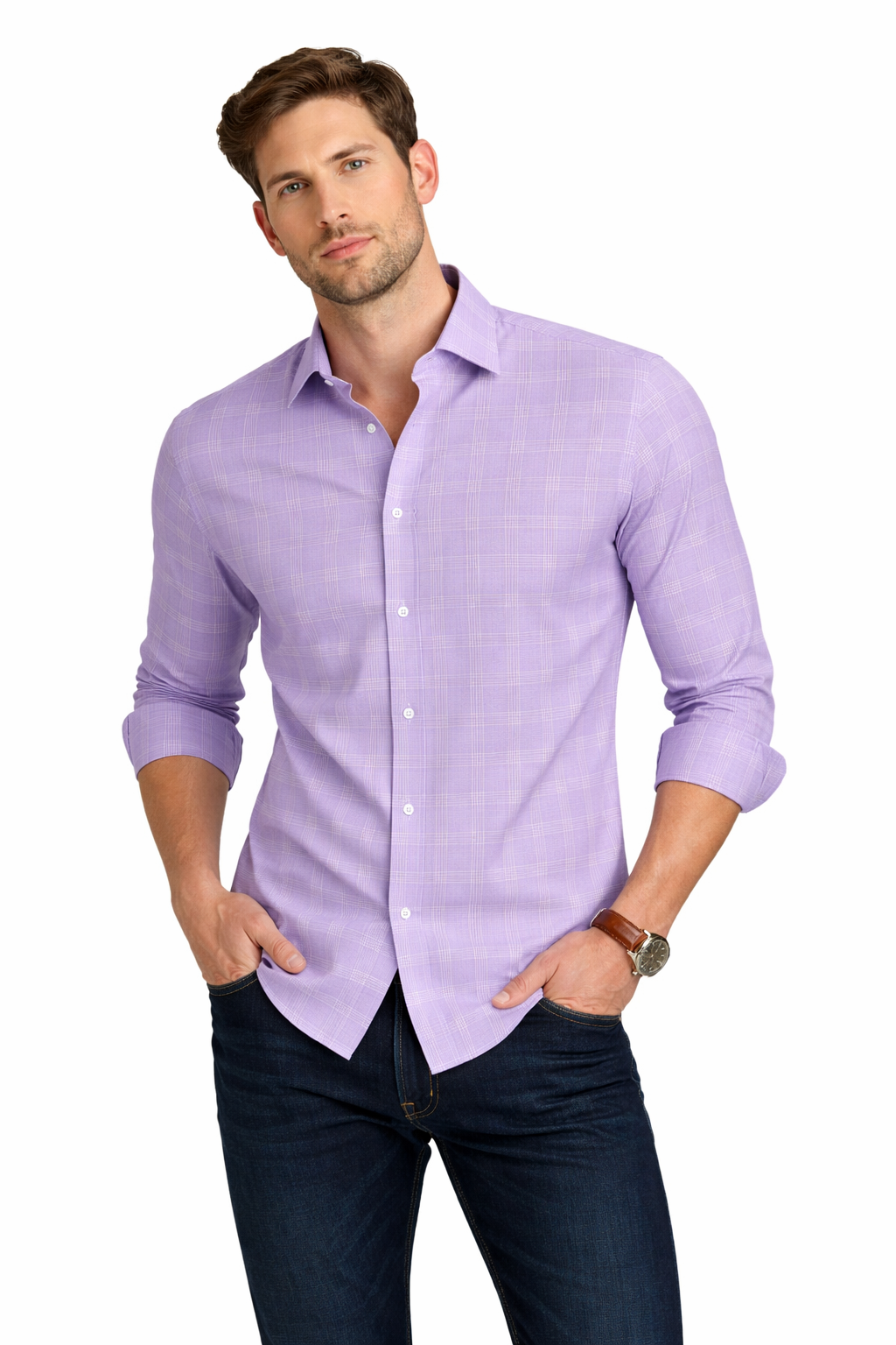 Pavini Long Sleeve Men's Plaid Shirt