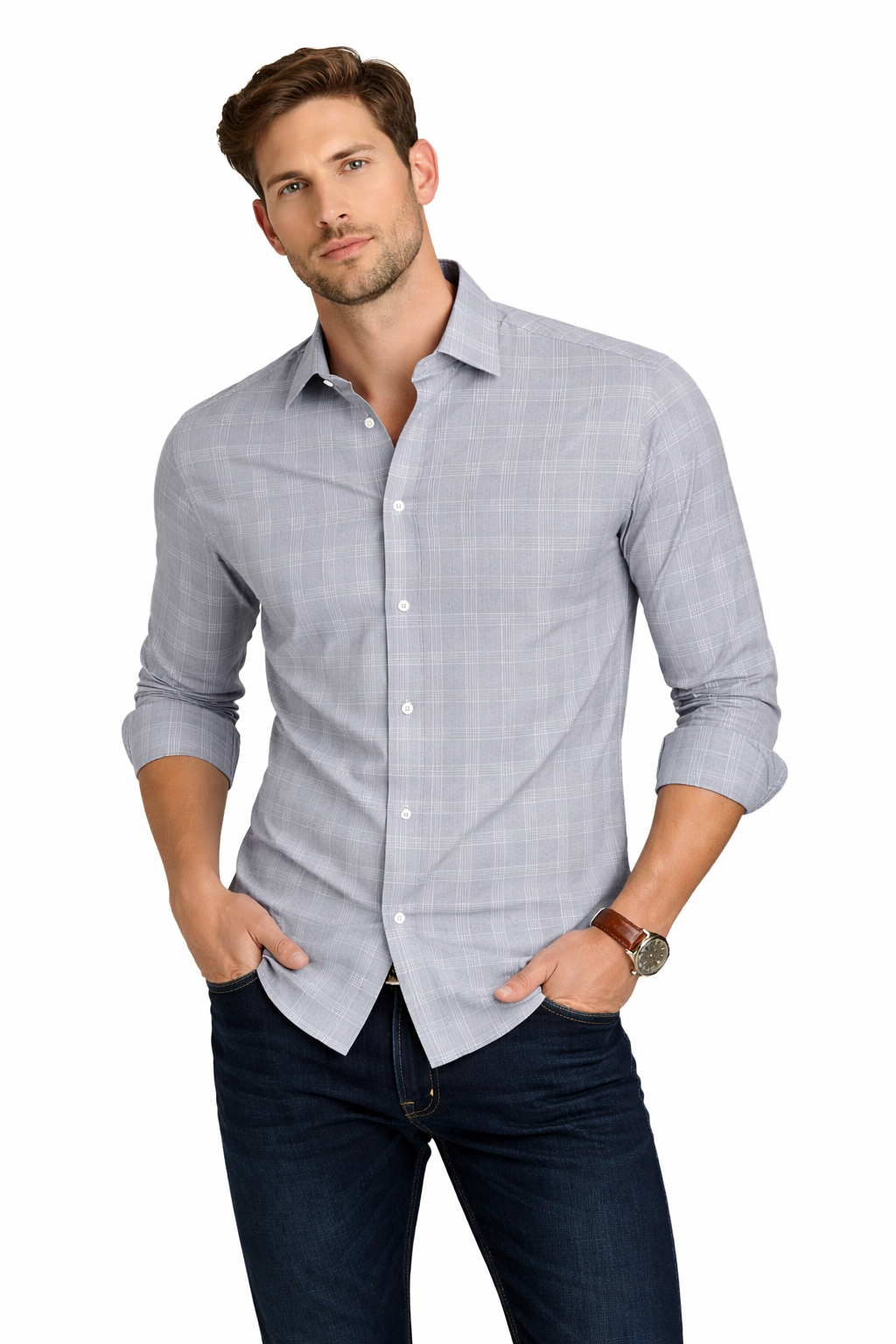 Pavini Long Sleeve Men's Plaid Shirt
