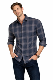 Pavini Long Sleeve Men's Plaid Shirt