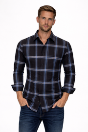 Pavini Long Sleeve Men's Plaid Shirt
