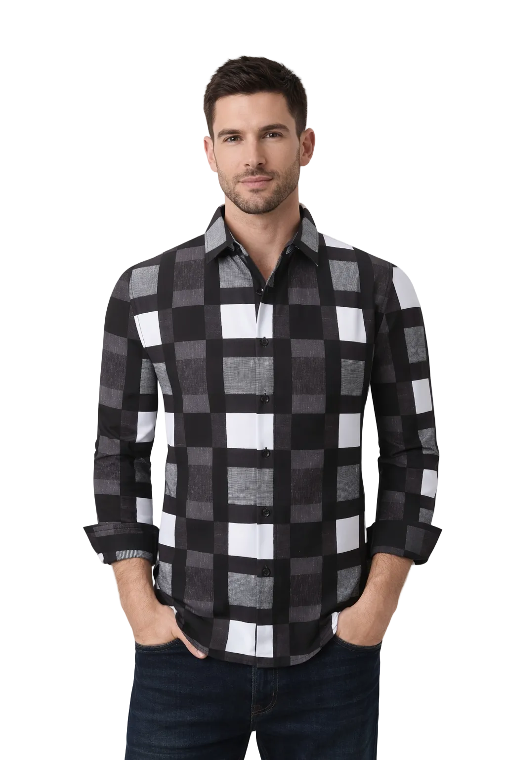Pavini Long Sleeve Men's Plaid Shirt