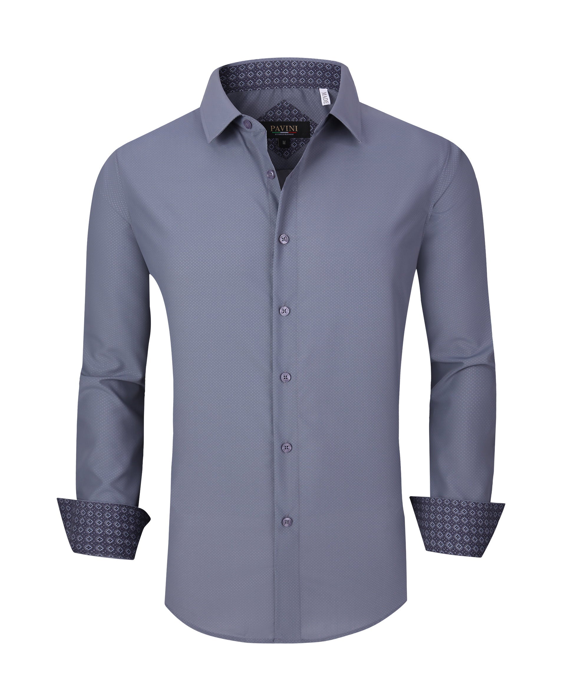 PAVINI MEN Tone-on-Tone Dot Long Sleeve Button-Down Shirt