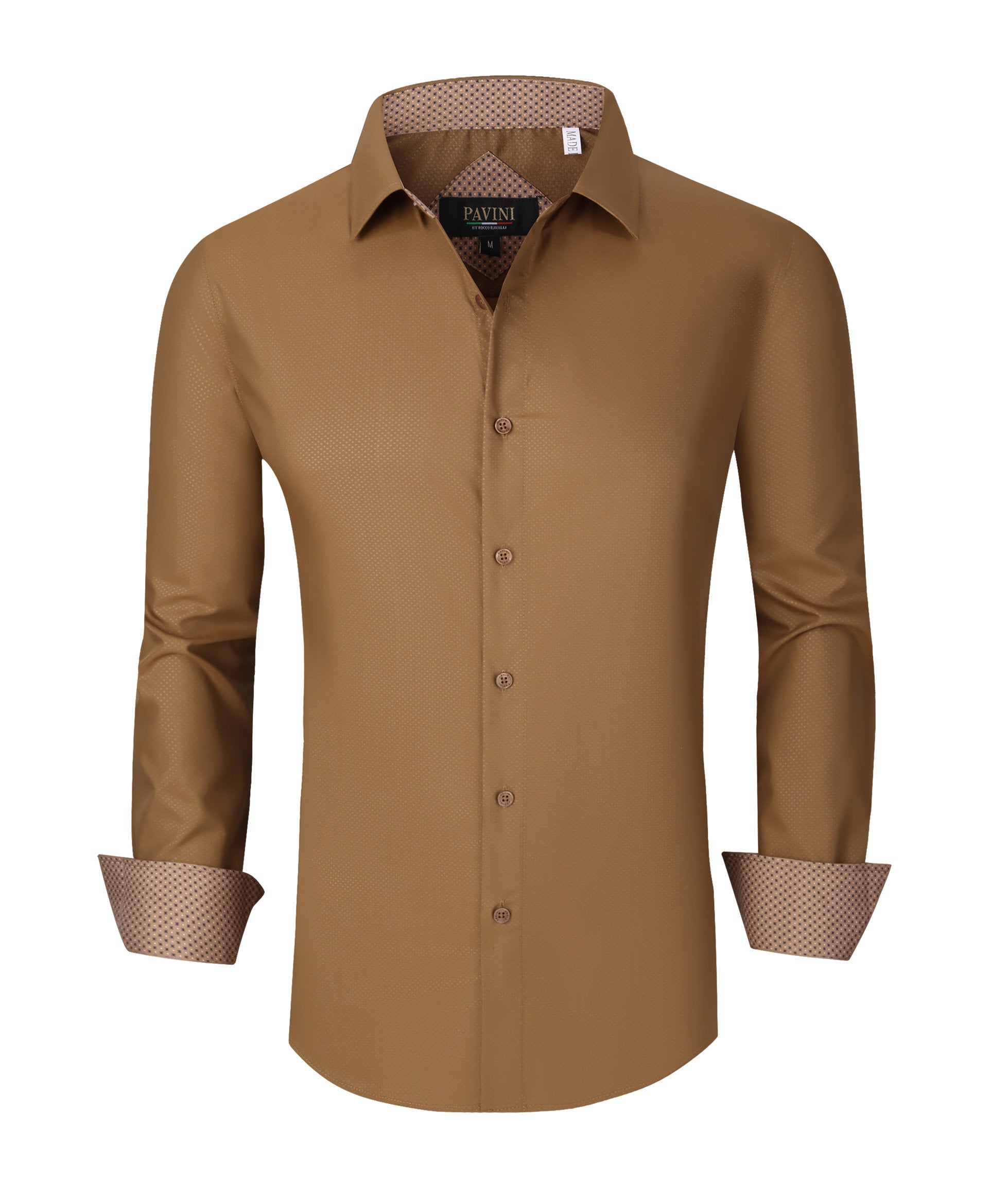 PAVINI MEN Tone-on-Tone Dot Long Sleeve Button-Down Shirt