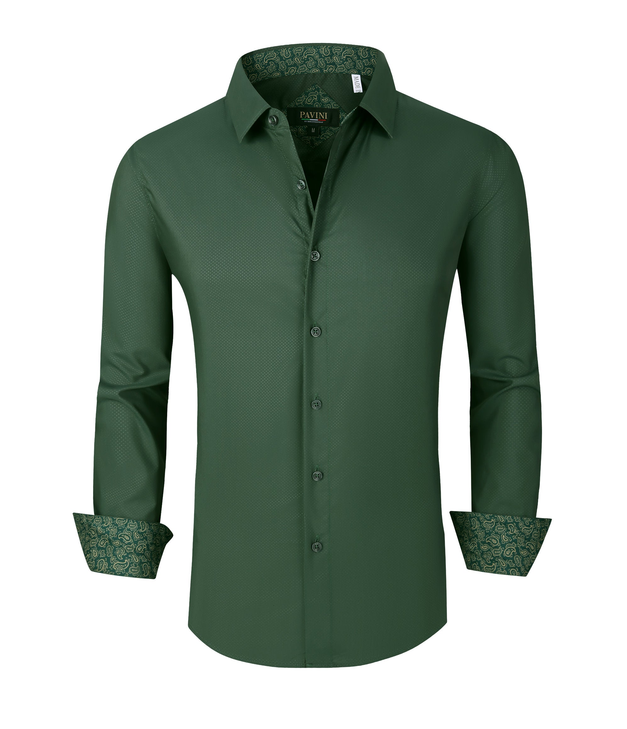 PAVINI MEN Tone-on-Tone Dot Long Sleeve Button-Down Shirt