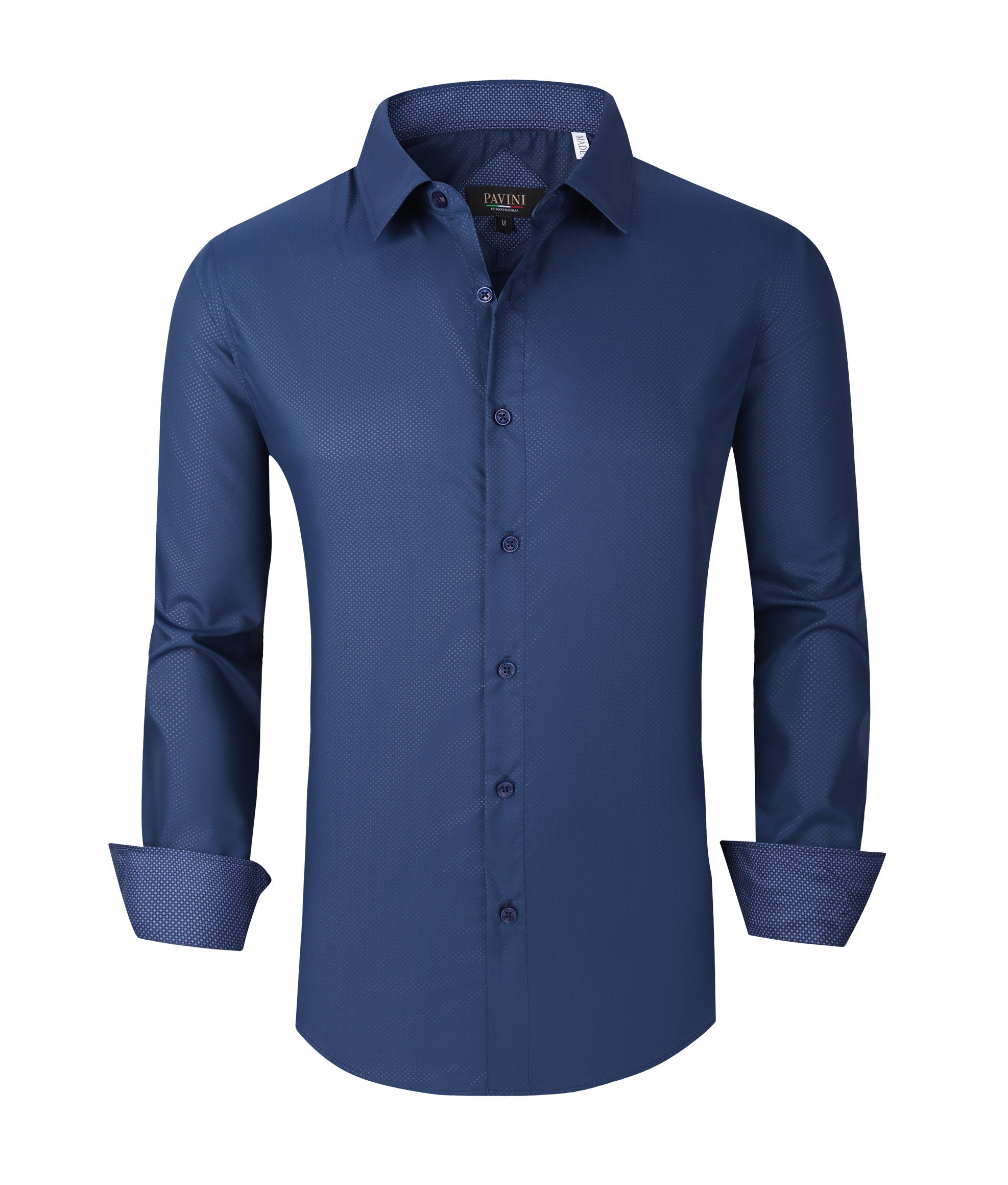 PAVINI MEN Tone-on-Tone Dot Long Sleeve Button-Down Shirt