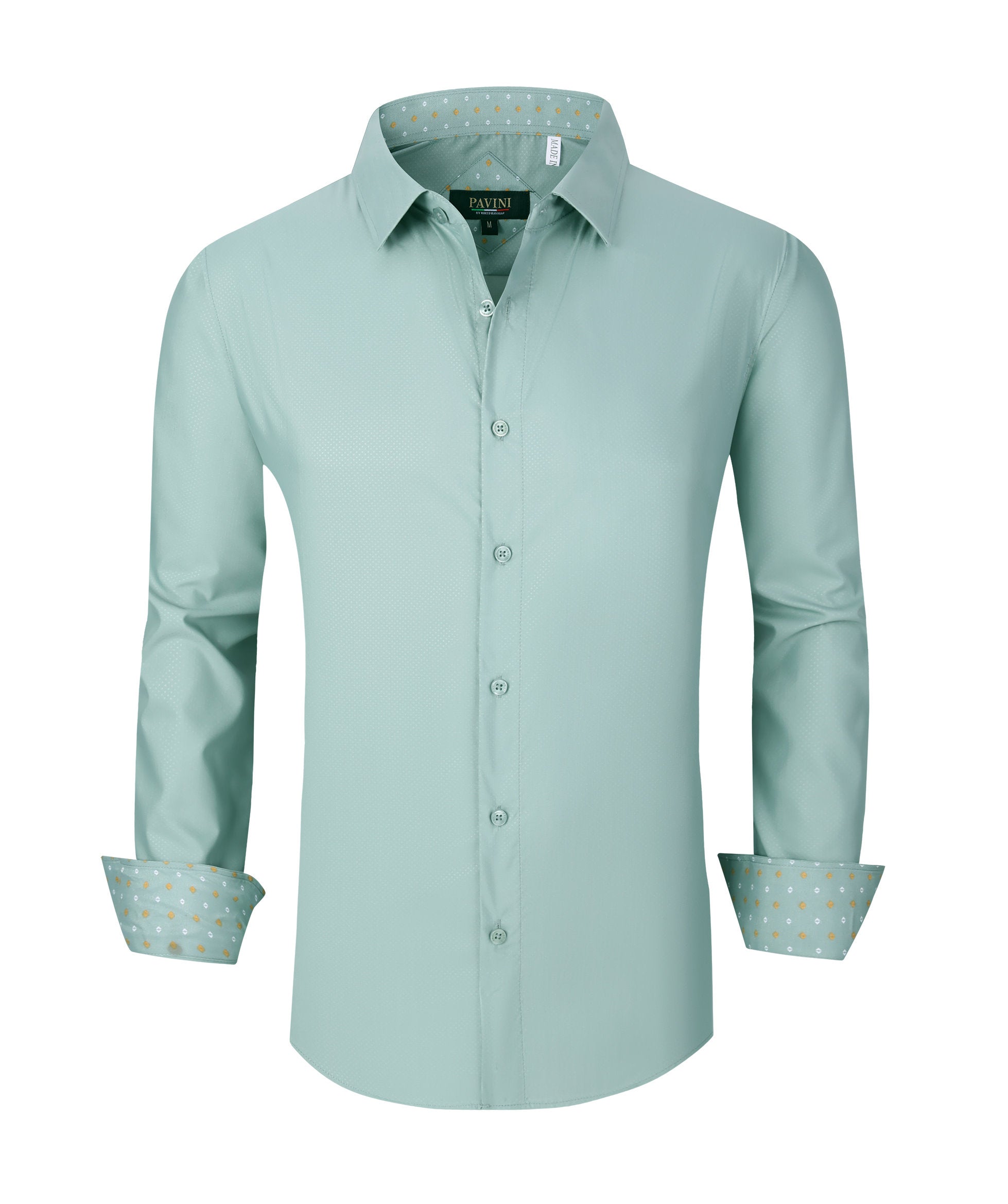 PAVINI MEN Tone-on-Tone Dot Long Sleeve Button-Down Shirt