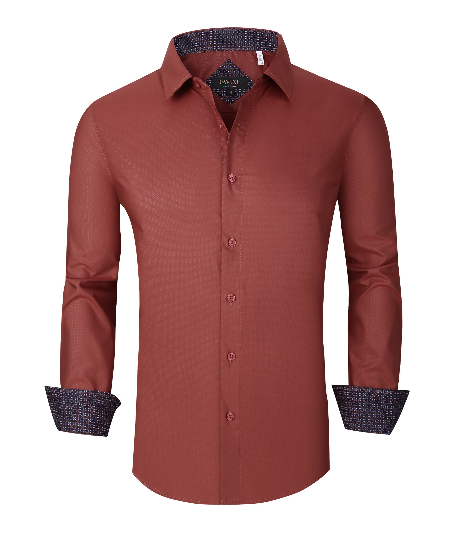 PAVINI MEN Tone-on-Tone Dot Long Sleeve Button-Down Shirt
