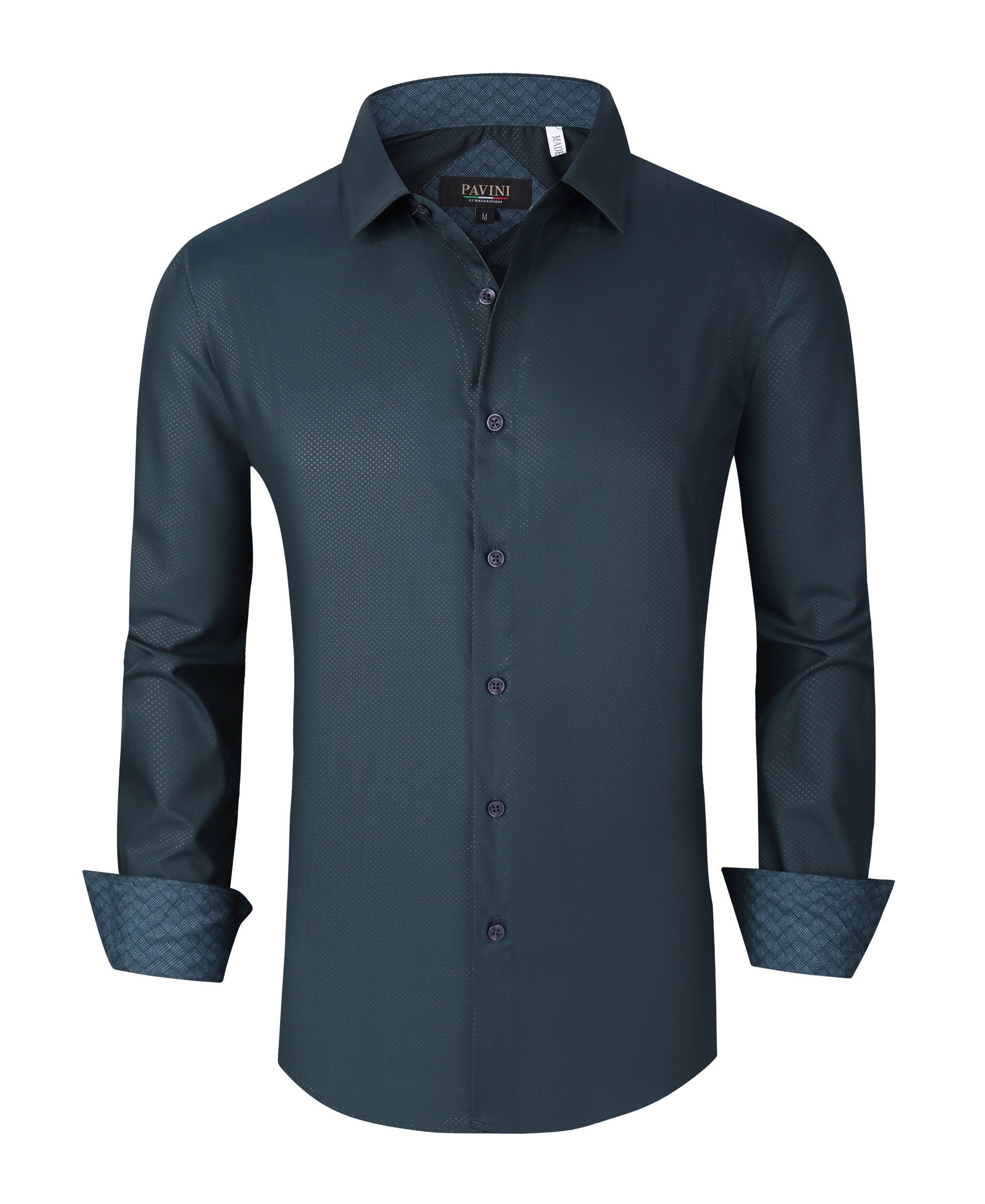 PAVINI MEN Tone-on-Tone Dot Long Sleeve Button-Down Shirt