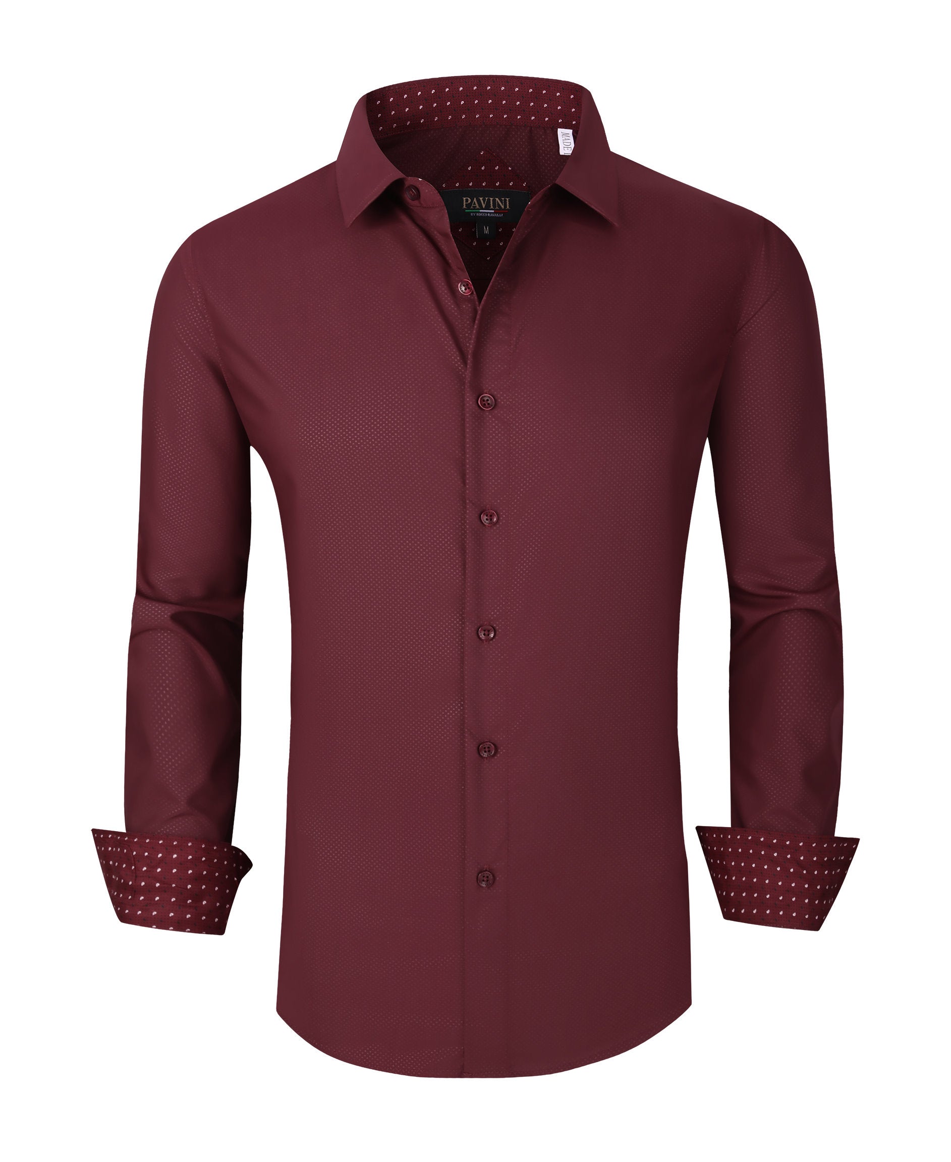 PAVINI MEN Tone-on-Tone Dot Long Sleeve Button-Down Shirt