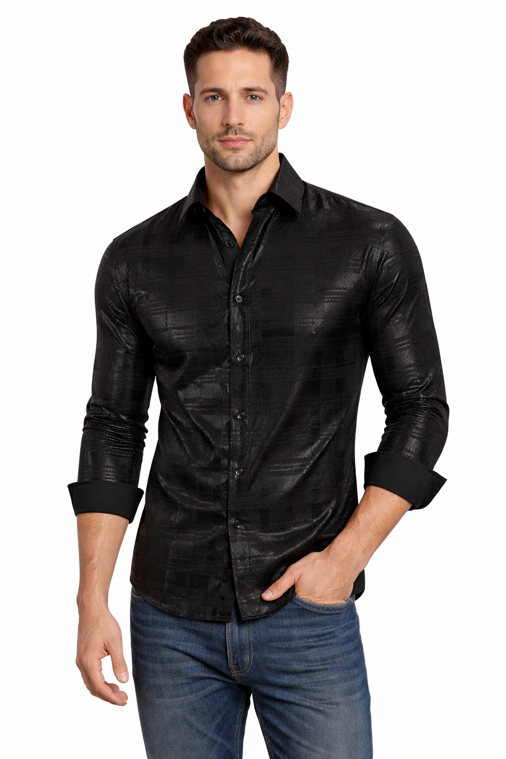 4-Way Stretch Foil Long Sleeve Shirt