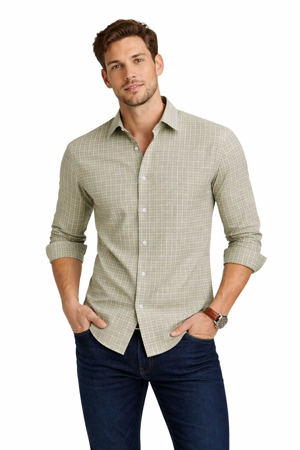 Pavini Long Sleeve Men's Plaid Shirt