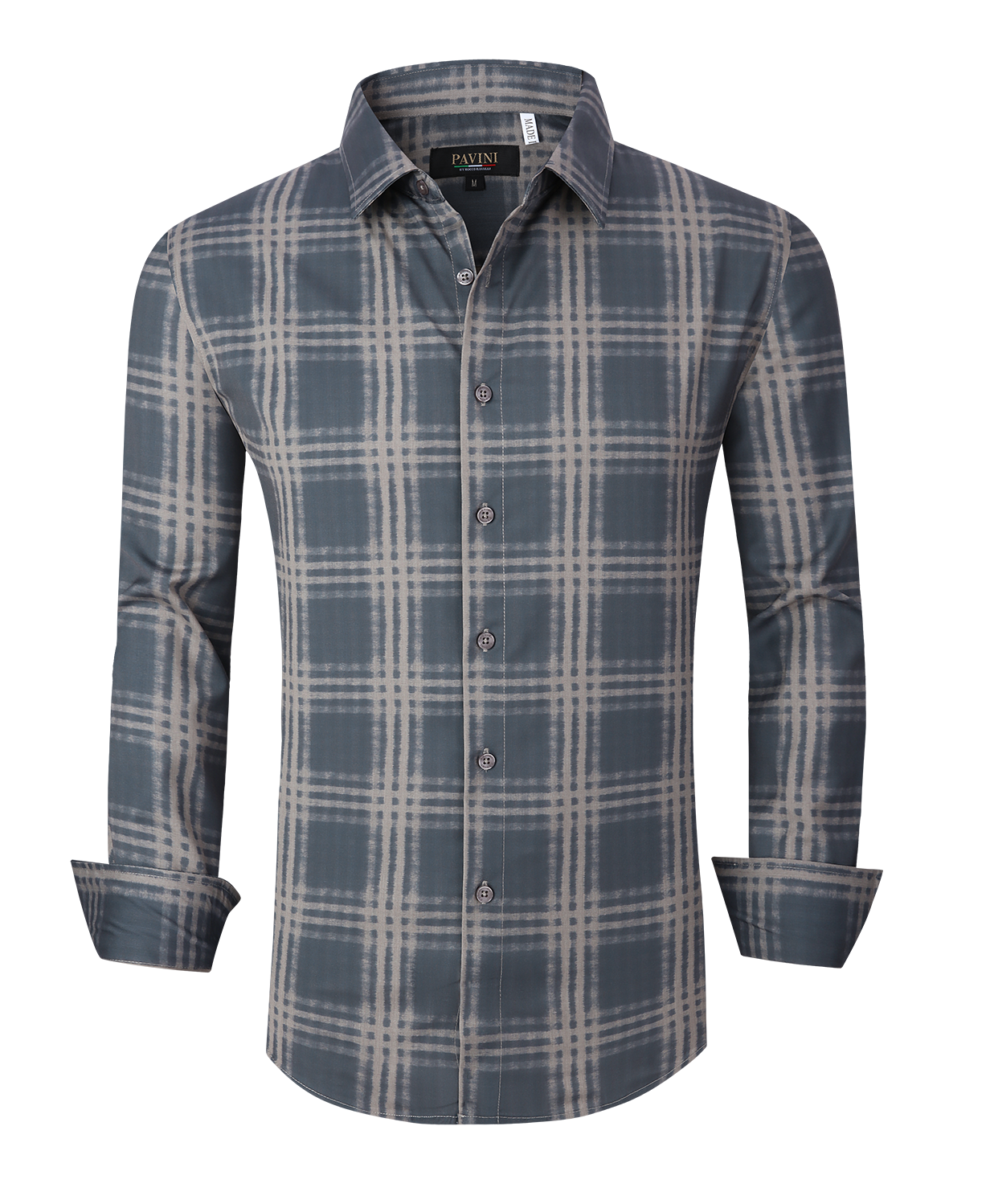 Pavini Long Sleeve Men's Plaid Shirt