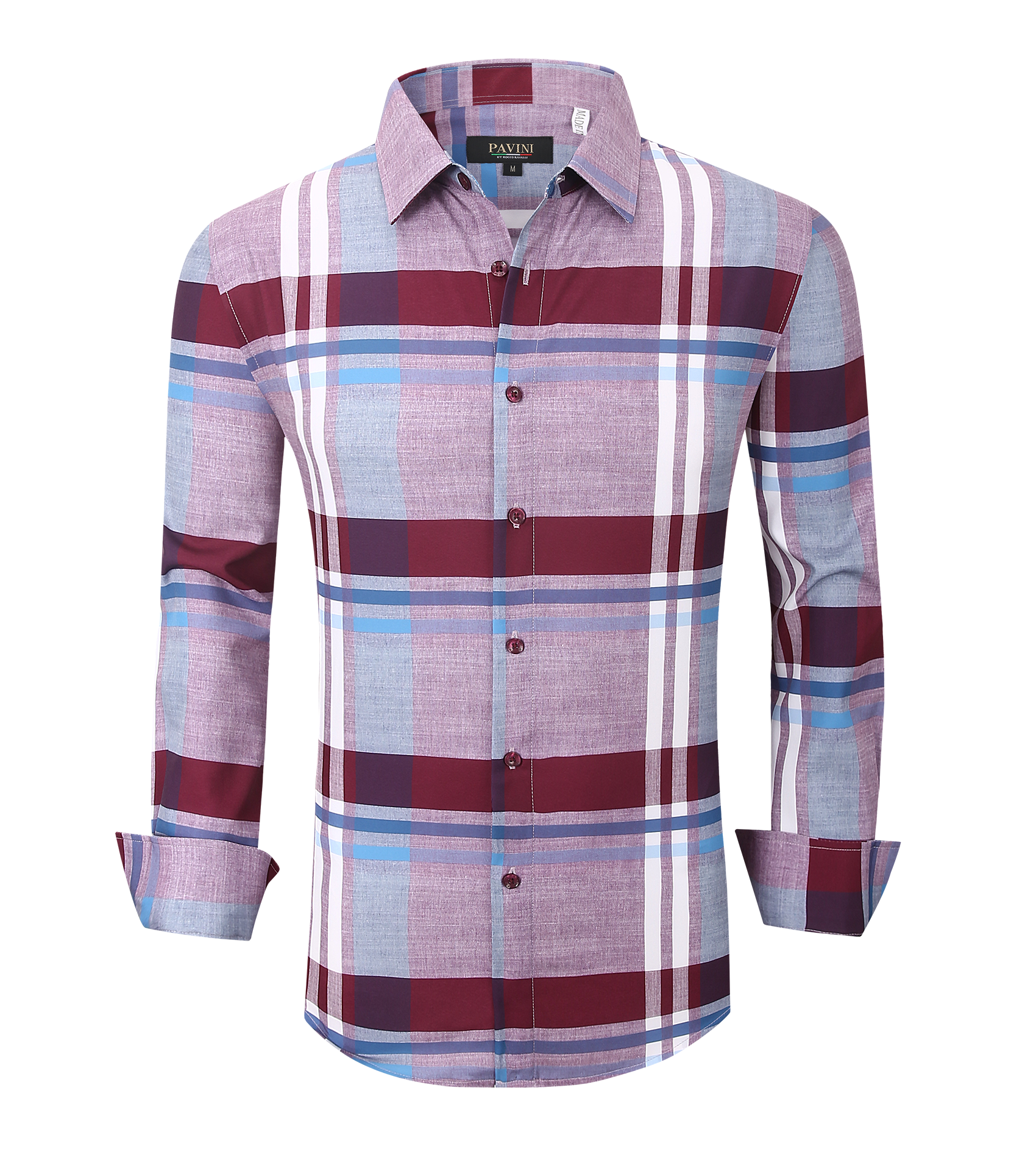 Pavini Long Sleeve Men's Plaid Shirt