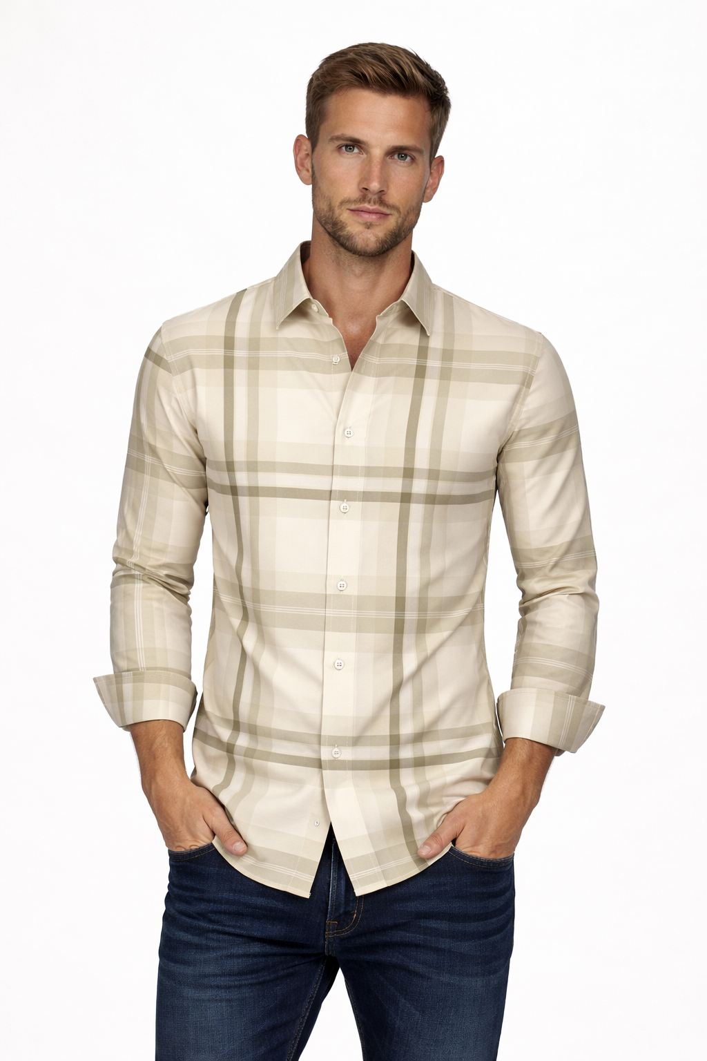 Pavini Long Sleeve Men's Plaid Shirt