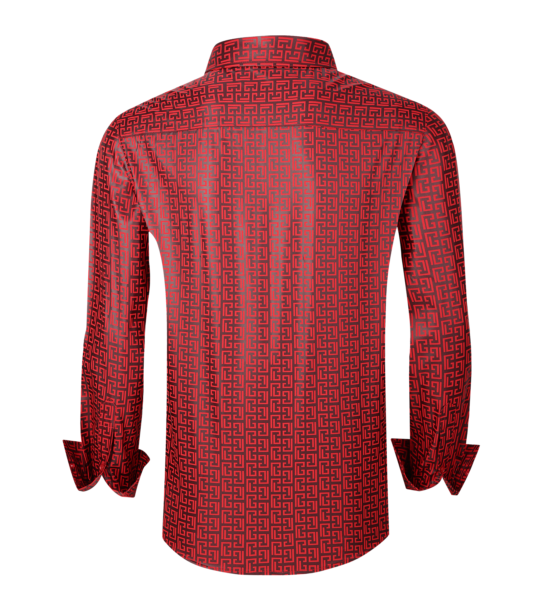 Men’s Satin Fashion Shirt with Printed Detail