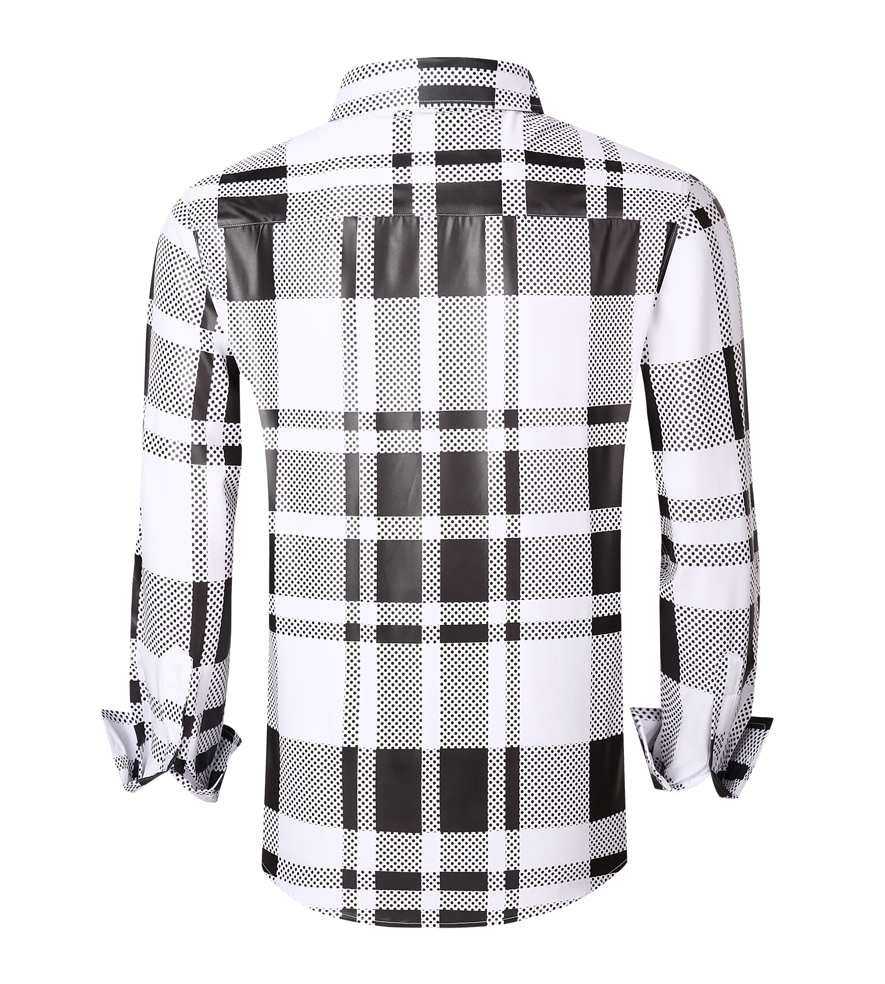 Men’s Satin Fashion Shirt with Printed Detail