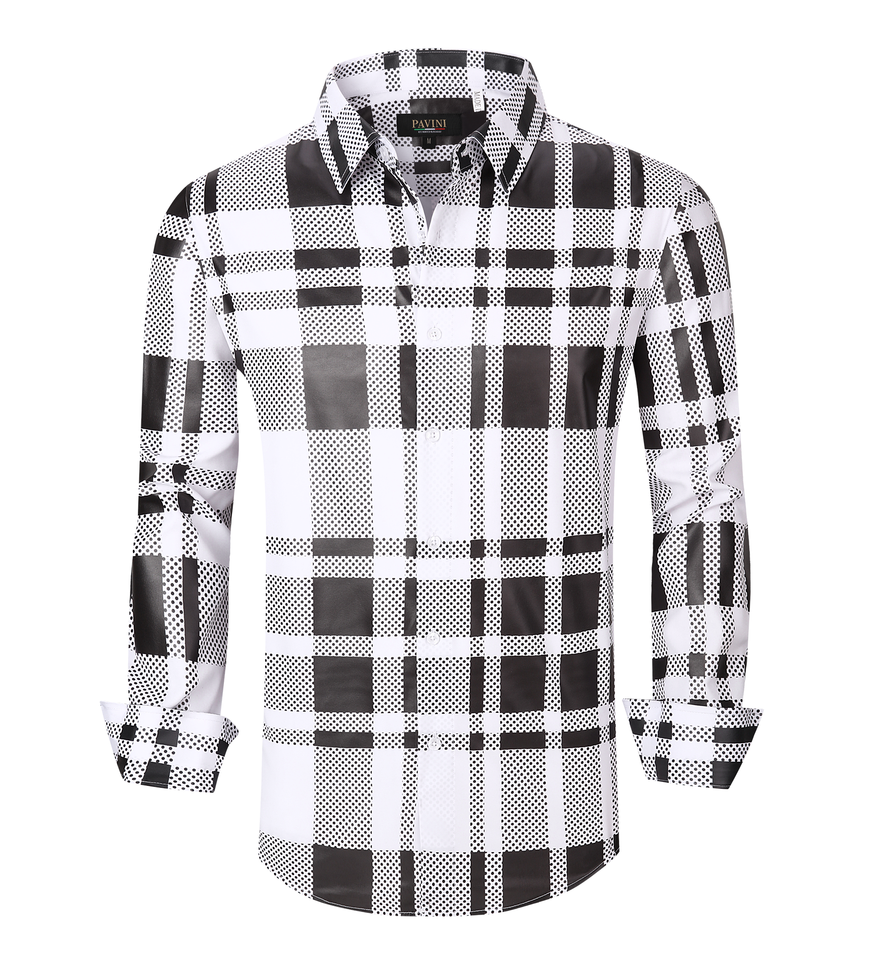 Men’s Satin Fashion Shirt with Printed Detail