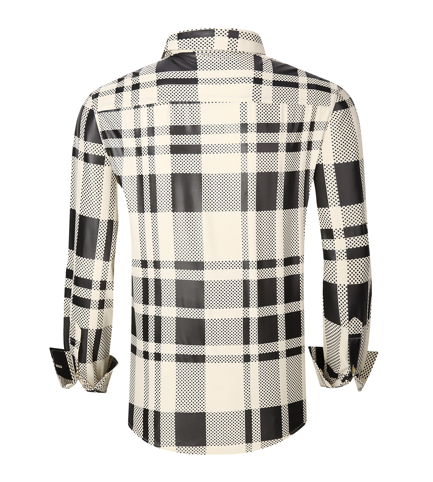 Men’s Satin Fashion Shirt with Printed Detail