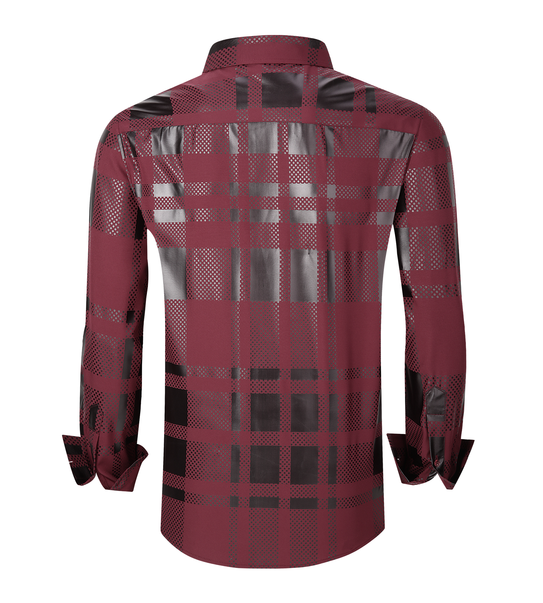 Men’s Satin Fashion Shirt with Printed Detail