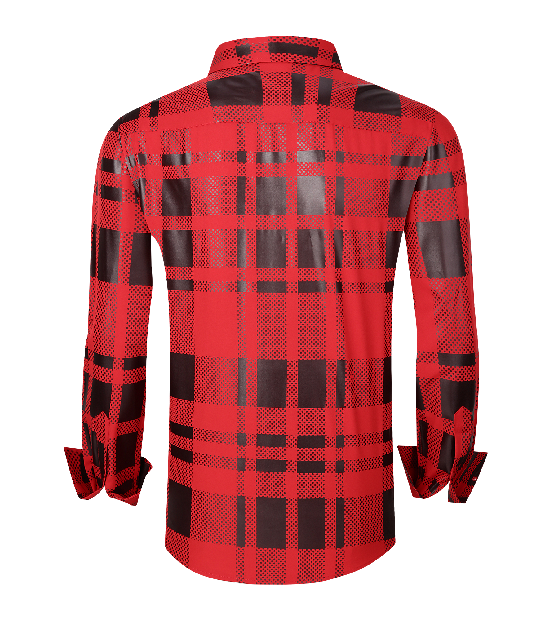 Men’s Satin Fashion Shirt with Printed Detail