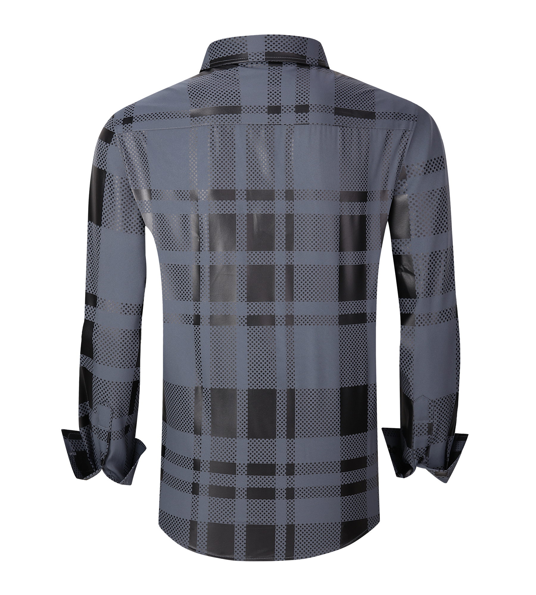 Men’s Satin Fashion Shirt with Printed Detail