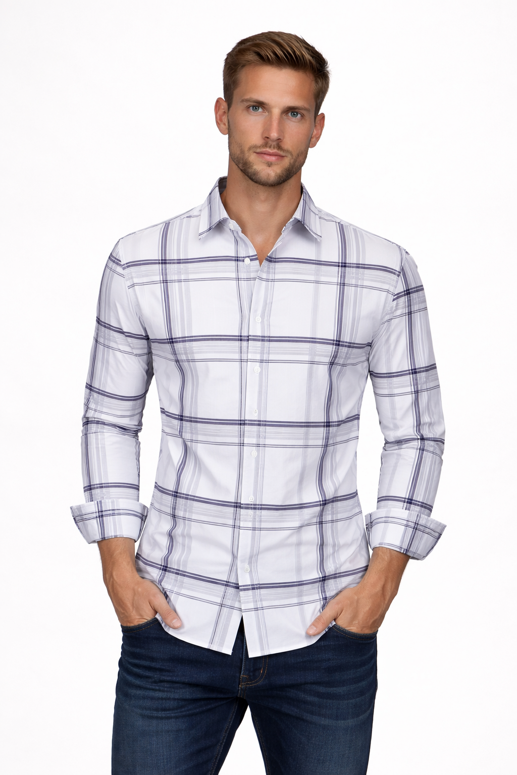 Pavini Long Sleeve Men's Plaid Shirt