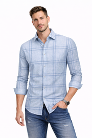 Pavini Long Sleeve Men's Plaid Shirt