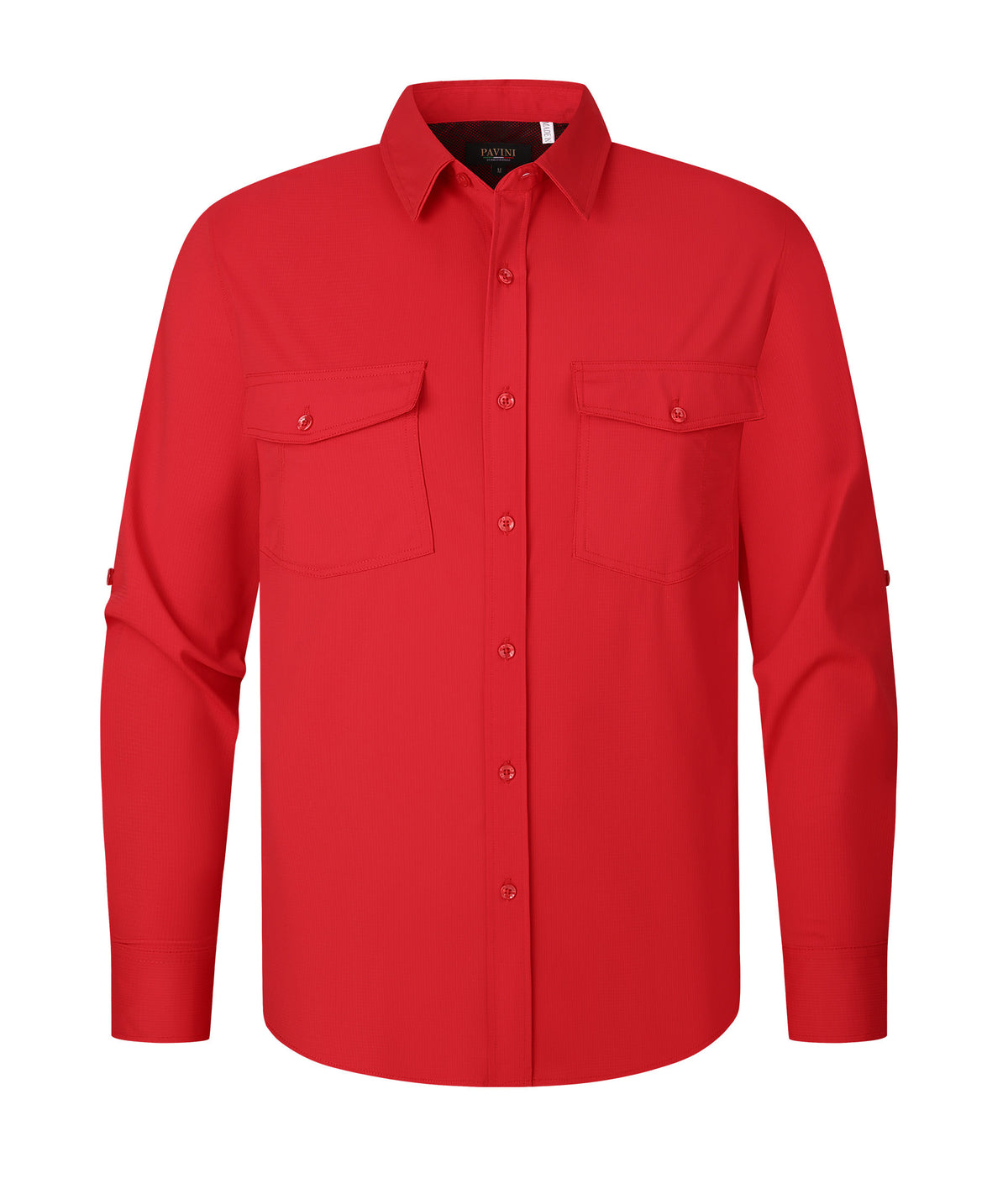 Pavini Men's Long Sleeve Button-Pocket Fishing Shirt - PVLS199