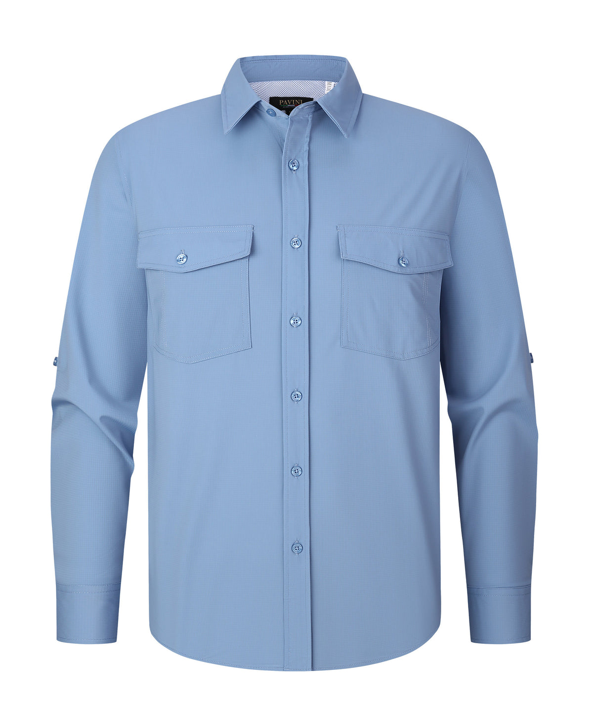 Pavini Men's Long Sleeve Button-Pocket Fishing Shirt - PVLS199